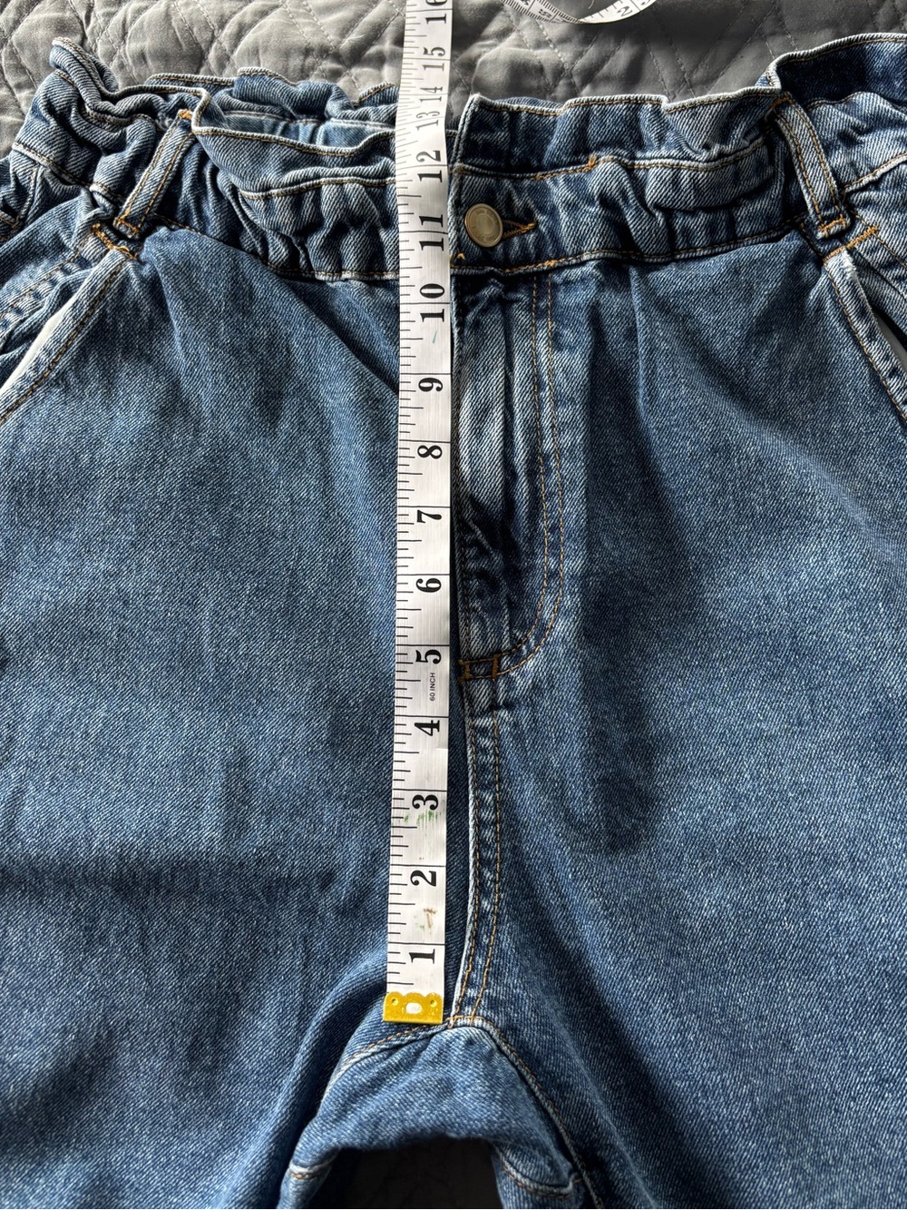Zara High-Waisted Blue Paperbag Jeans - Picture 8 of 9